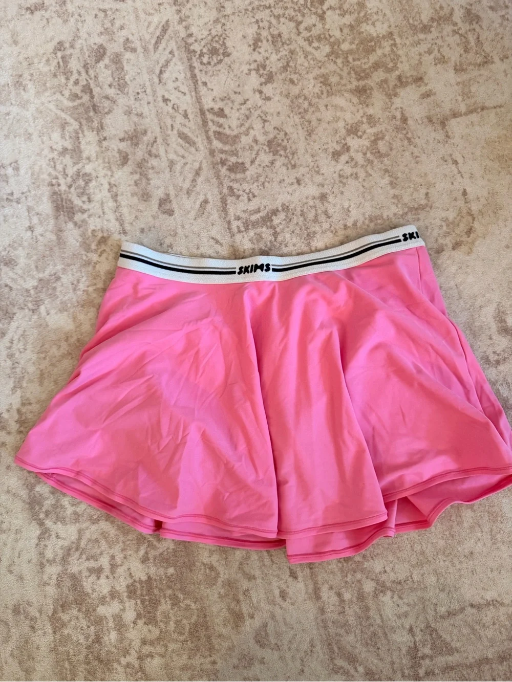 SKIMS Pink Tennis Skirt (M) with Matching Bodysuit (S)
